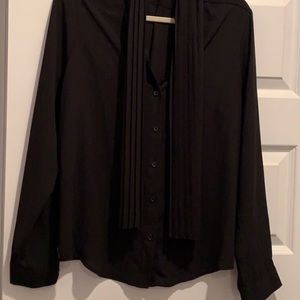 WHO WHAT WEAR Women's Long Sleeve Blouse Black- XL